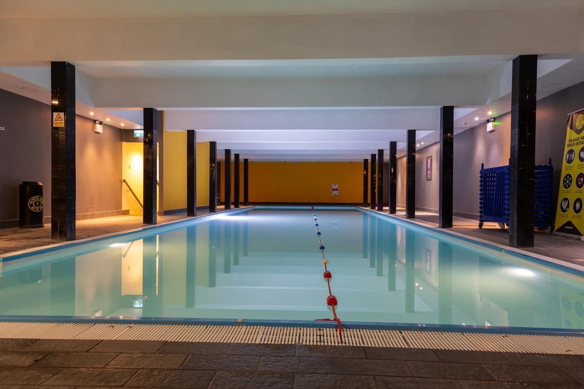 The indoor pool, looking down the lanes, Gold's Gym Dagenham