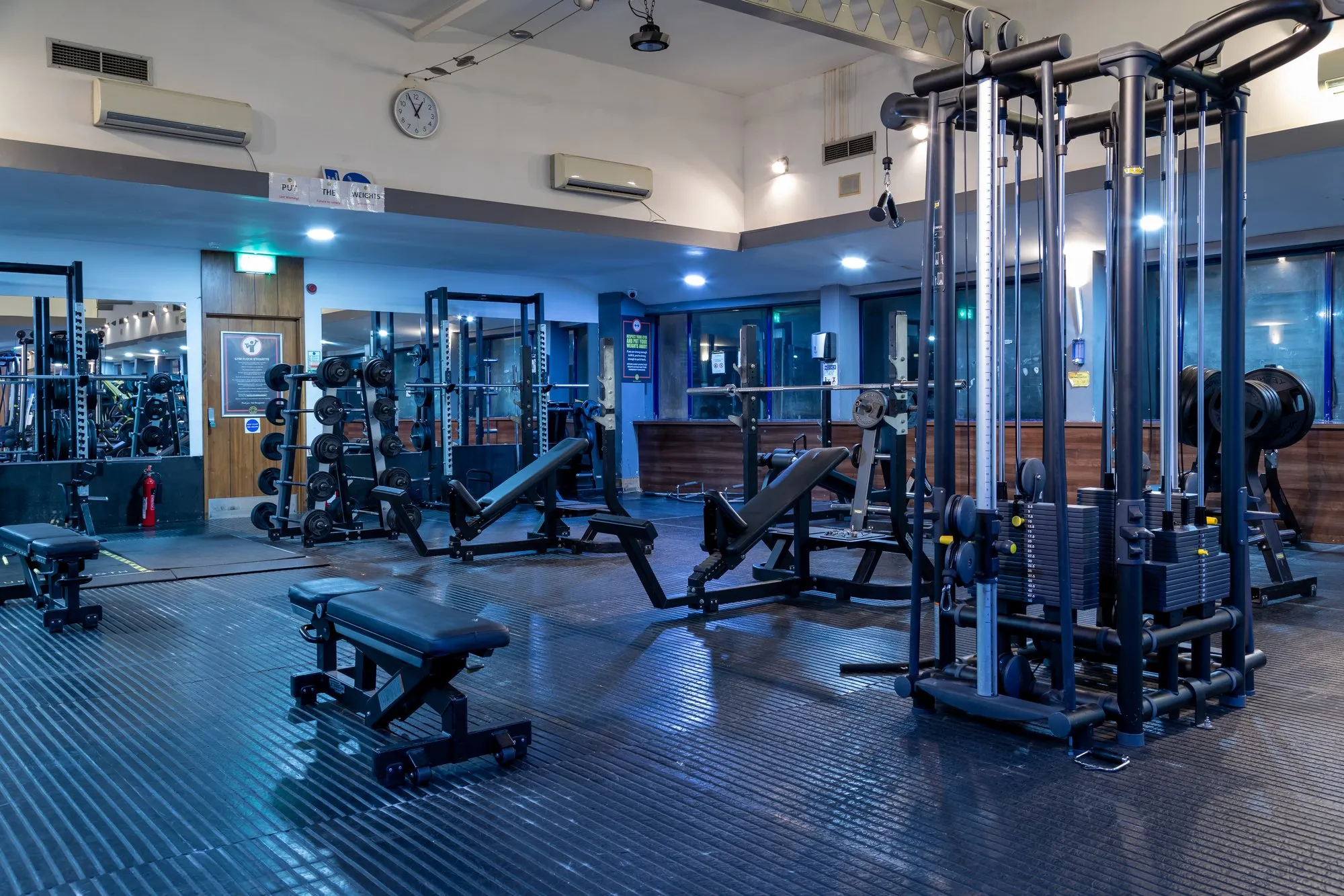 Cable machines and the free-weights area