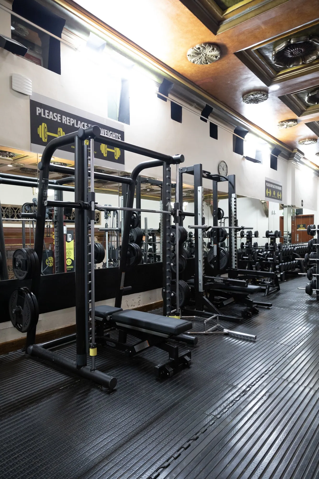 Squat racks at Gold's Gym Harrow